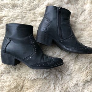 Black embellished booties